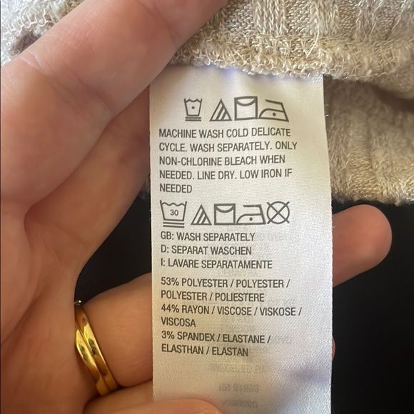 Susan Graver Cream Wide Leg Knit Lounge Pants - Picture 6 of 6